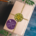 Sticker Rond Joyeux Noël de cerf de Whimsical Choisissez votre<br><div class="desc">Envoyez les salutations de cette année dans le style avec ces autocollants de vacances uniques et modernes. Le design comprend une formule festive de cerf fantaisiste et de typographie blanche "Joyeux Noël". Ces autocollants peuvent être utilisés comme scellés d'enveloppe, étiquettes cadeaux de Noël, autocollants de fête de vacances, et beaucoup,...</div>