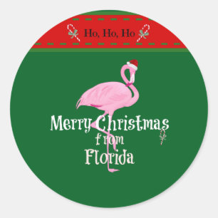 Sticker Rond Joyeux Noël de Floride