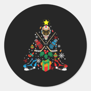 Sticker Rond Joyeux Noël de hockey sur glace
