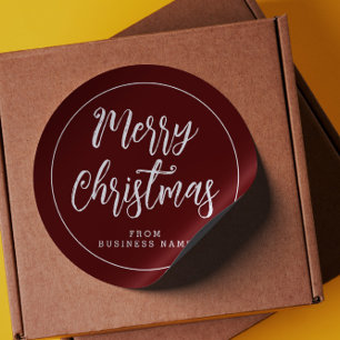 Sticker Rond Joyeux Noël de la part de Business Name Autocollan