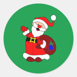 Sticker Rond Joyeux Noël de Père Noël