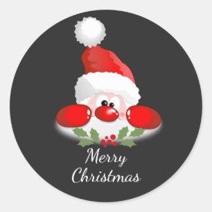 Sticker Rond Joyeux Noël de Père Noël