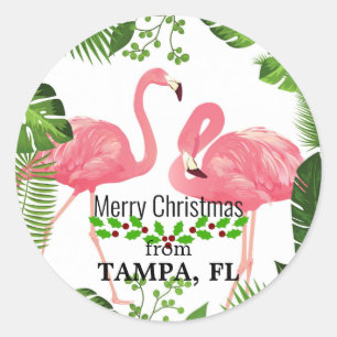 Sticker Rond Joyeux Noël de Tampa, FL