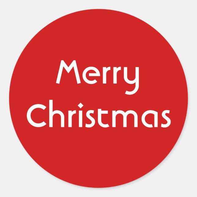 Sticker Rond Joyeux Noël. Design simple. Couche blanche rouge (Devant)
