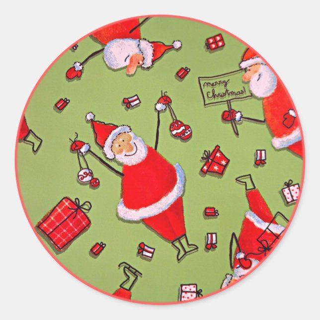 Sticker Rond Joyeux Noël du Père Noël (Devant)