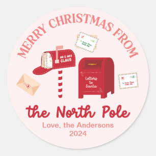 Sticker Rond Joyeux Noël du pôle Nord
