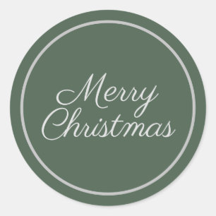 Sticker Rond Joyeux Noël écriture verte élégante