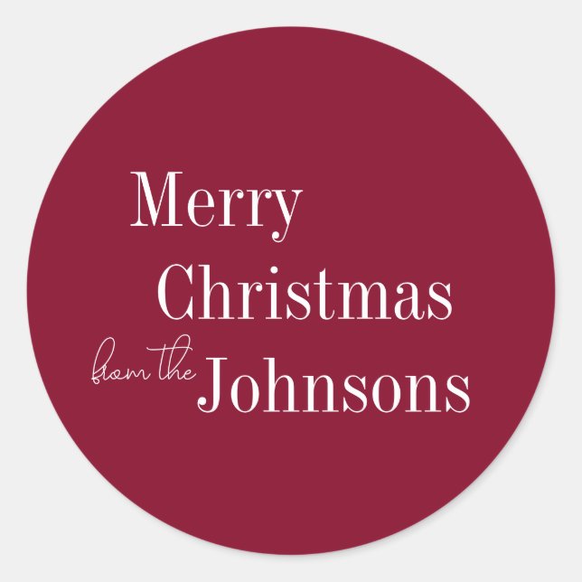 Sticker Rond Joyeux Noël en Bourgogne (Devant)