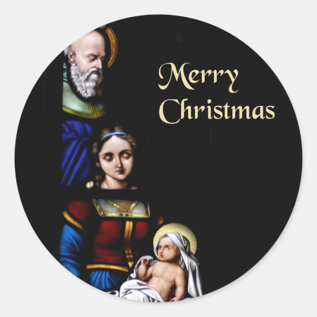 Sticker Rond Joyeux Noël en verre (Devant)