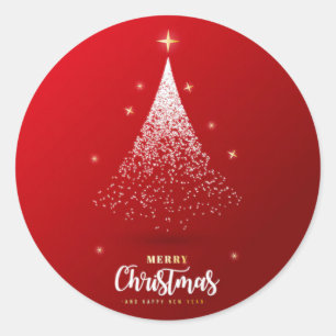 Sticker Rond "Joyeux Noël et Bonne Année"