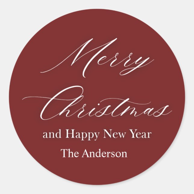 Sticker Rond joyeux noël et bonne année  (Devant)