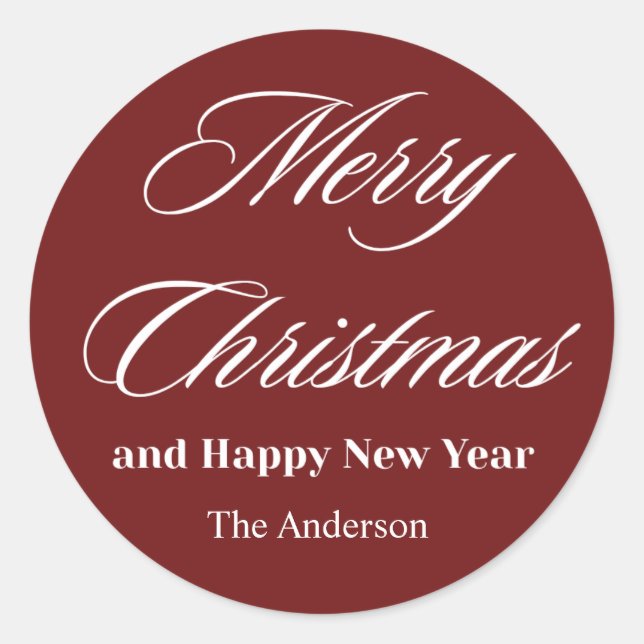 Sticker Rond joyeux noël et bonne année (Devant)