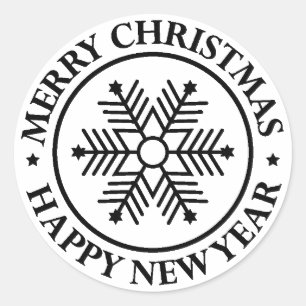 Sticker Rond Joyeux Noël et Bonne Année !