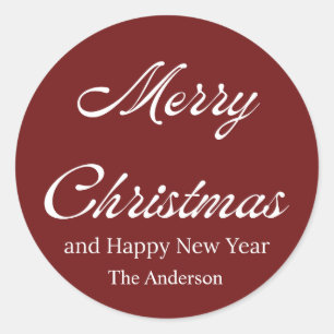 Sticker Rond joyeux noël et bonne année 
