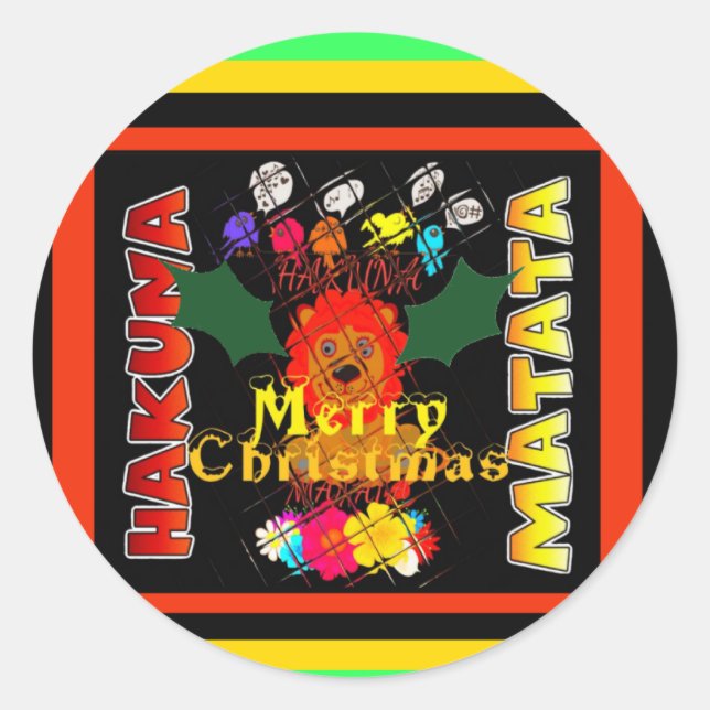 Sticker Rond Joyeux Noël et une bonne année (Devant)