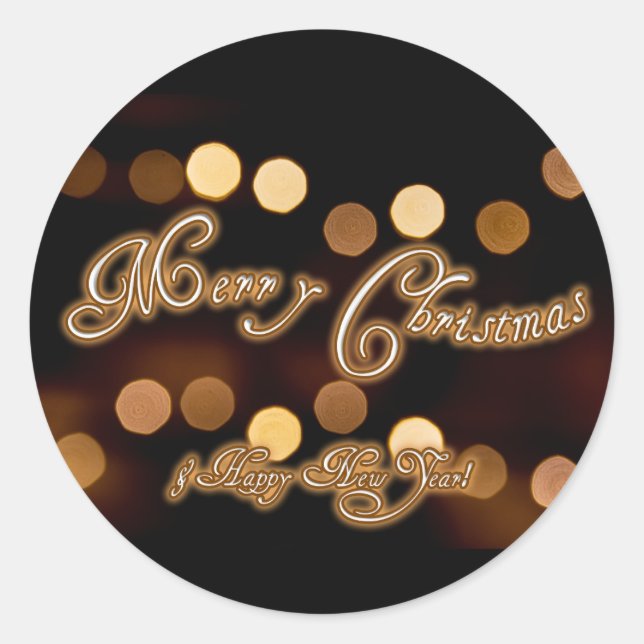 Sticker Rond Joyeux Noël et une bonne année ! (Devant)