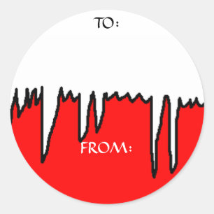 Sticker Rond Joyeux Noël! -étiquettes-cadeau