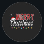 Sticker Rond Joyeux Noël Famille Rouge Plaqué Noël Lumières Hom<br><div class="desc">Joyeux Noël Famille Rouge Plaqué Noël Lumières Hommes Femmes Enfants</div>