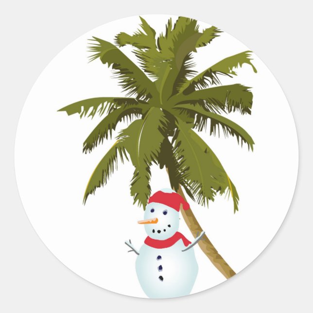 Sticker Rond Joyeux Noël Floride (Devant)
