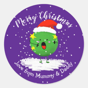 Sticker Rond joyeux Noël ha-pea cadeau emballage cadeau cadeau