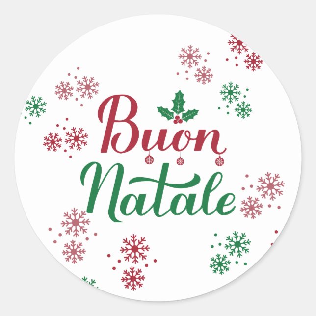 Sticker Rond Joyeux Noël Italien Joyeux Noël (Devant)