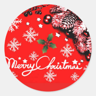 Sticker Rond Joyeux Noël, Joyeuses fêtes_