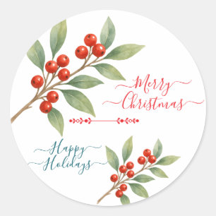 Sticker Rond Joyeux Noël Joyeux Fêtes Joyeuses Conception des f
