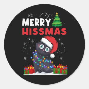 Sticker Rond Joyeux Noël Joyeux Hissmas Père Noël Amoureux des 
