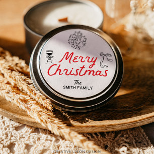 Sticker Rond Joyeux Noël Joyeux Noël Personnalisé Tags cadeaux