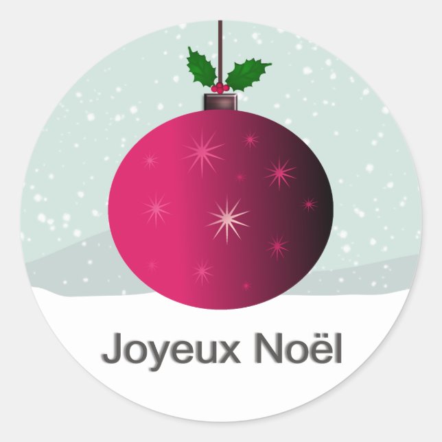 Sticker Rond Joyeux Noel, Joyeux Noël, vacances (Devant)