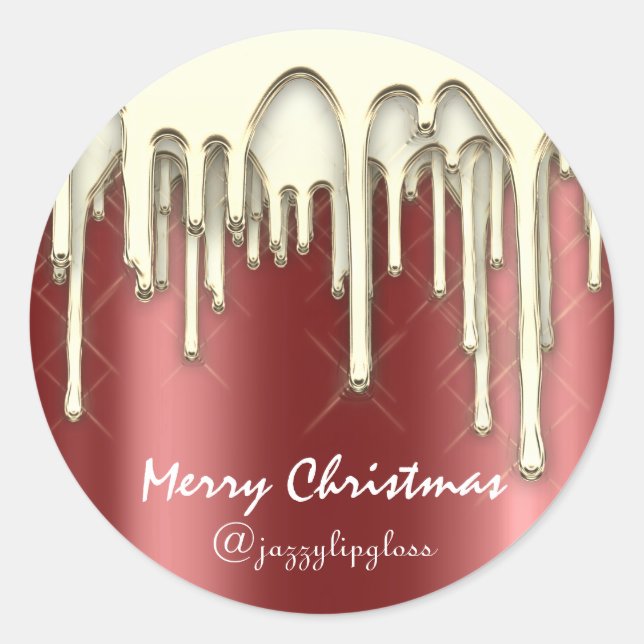 Sticker Rond Joyeux Noël Joyeux Vacances De GoldDripMaroon (Devant)