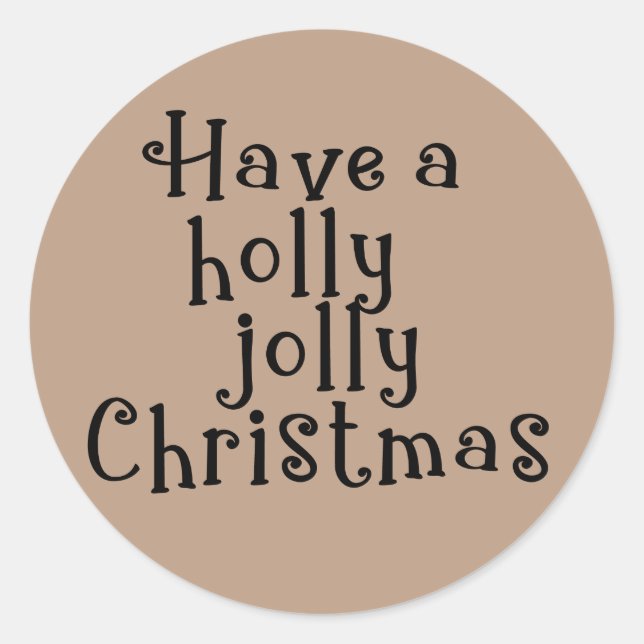 Sticker Rond Joyeux Noël Kraft Fêtes de fin d'année (Devant)