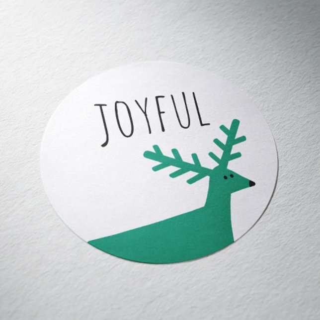Sticker Rond Joyeux Noël. Les rennes verts (Créateur téléchargé)
