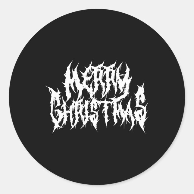Sticker Rond Joyeux Noël. Métal de la mort (Devant)