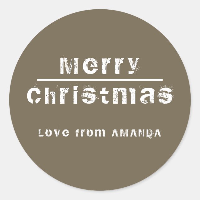 Sticker Rond Joyeux Noël Moderne Fête (Devant)