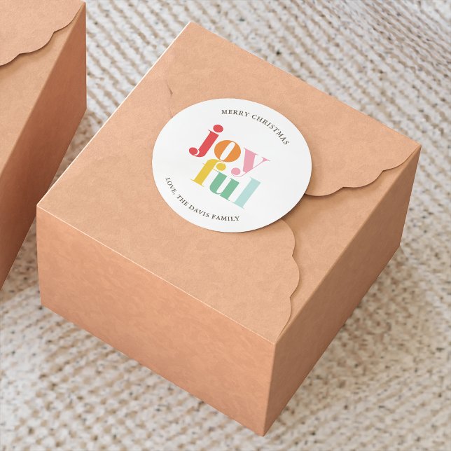 Sticker Rond Joyeux Noël Multicolor (Créateur téléchargé)