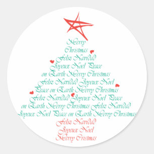 Sticker Rond Joyeux Noël multilingue !