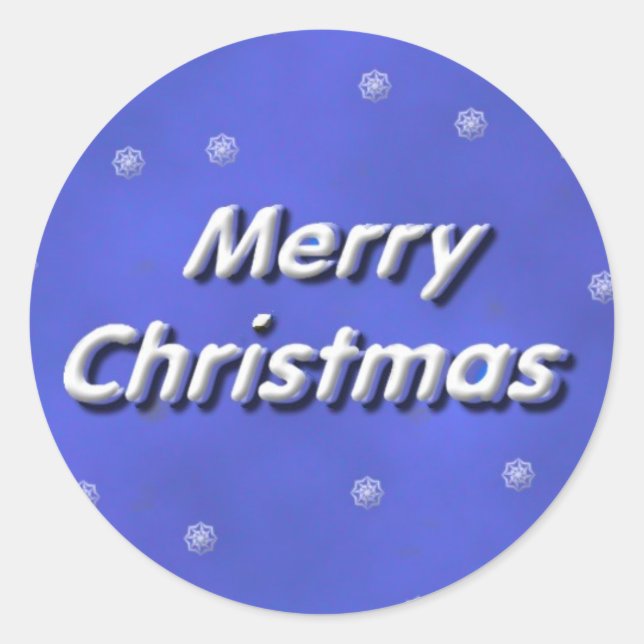 Sticker Rond Joyeux Noël neigeux (Devant)