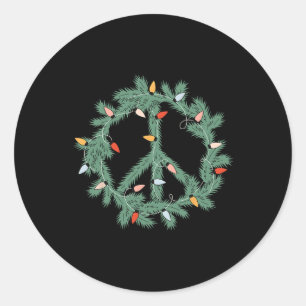 Sticker Rond Joyeux Noël Noël Noël Noël Lumières des signes de