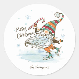 Sticker Rond Joyeux Noël Nordic Gnome