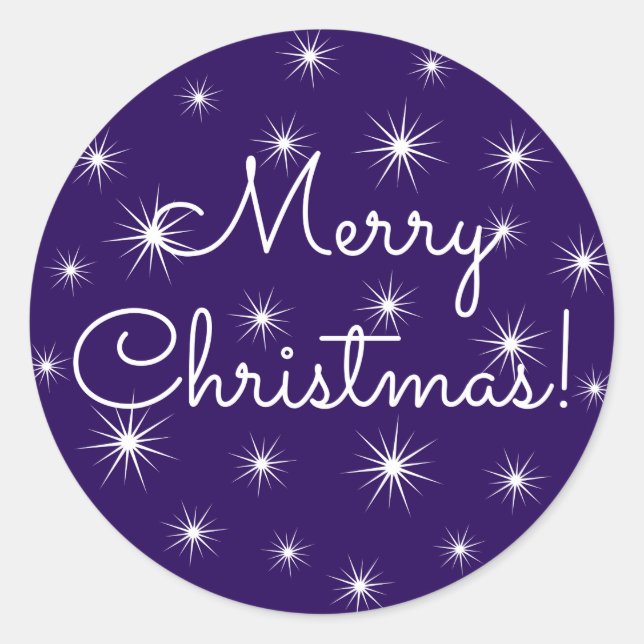 Sticker Rond Joyeux Noël Nuit étoilée Sky (Devant)
