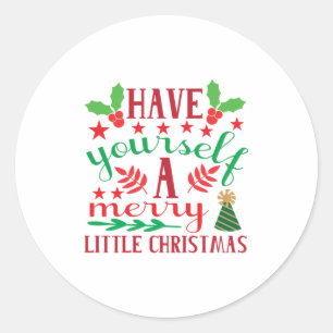 Sticker Rond Joyeux Noël Passez Un Joyeux Petit Noël