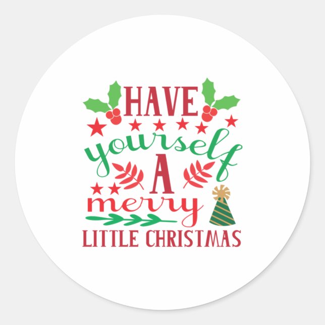 Sticker Rond Joyeux Noël Passez Un Joyeux Petit Noël (Devant)
