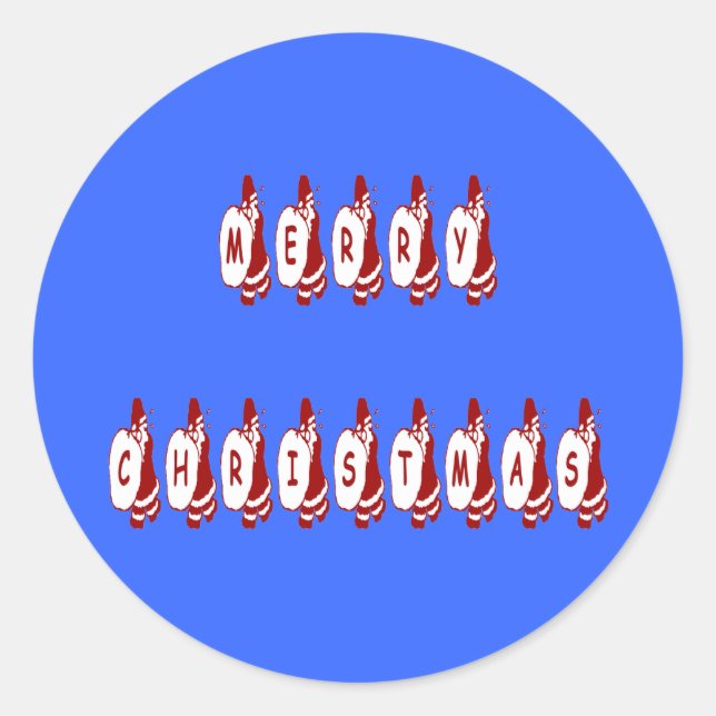 Sticker Rond Joyeux Noël Père Noël Police (Devant)