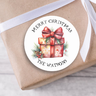 Sticker Rond Joyeux Noël personnalisé