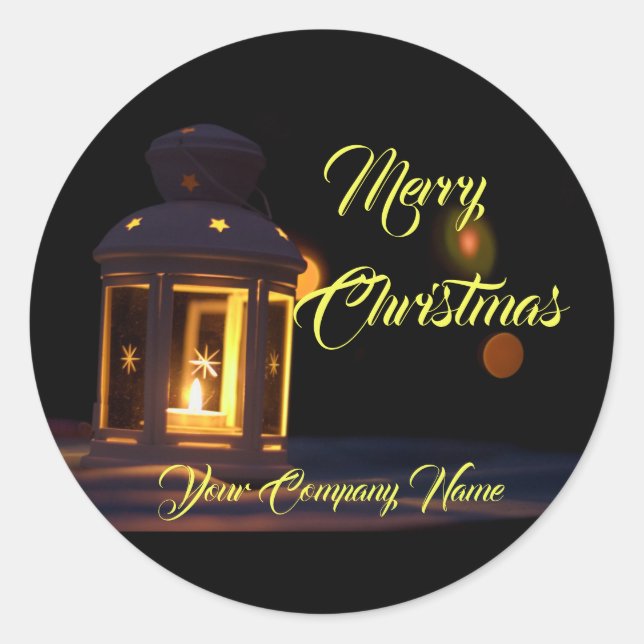 Sticker Rond Joyeux Noël pour vos clients ! (Devant)