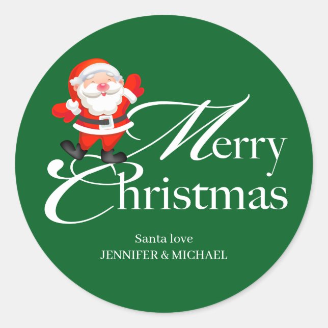 Sticker Rond Joyeux Noël santa Amour (Devant)