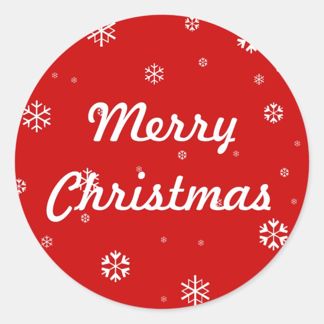 Sticker Rond Joyeux Noël Snowflakes (Devant)