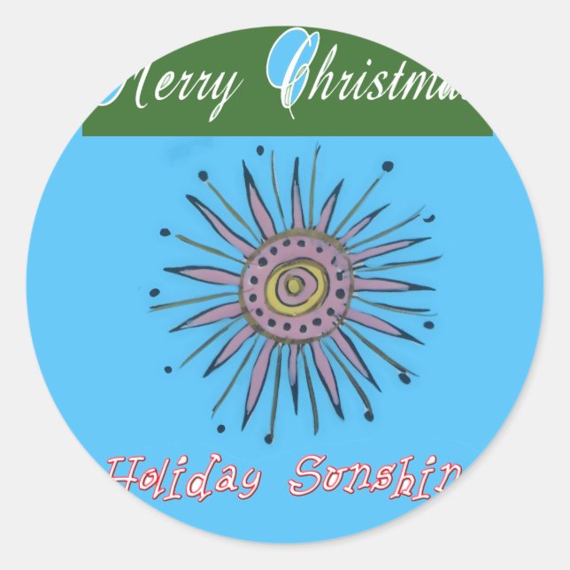 Sticker Rond Joyeux Noël Sunshine Holiday.png (Devant)