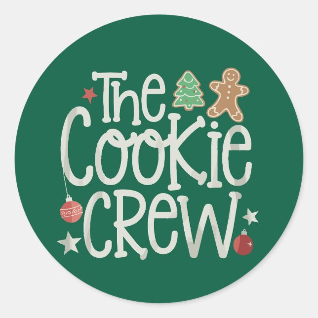 Sticker Rond Joyeux Noël The Cookie Crew Xmas Matching (Devant)